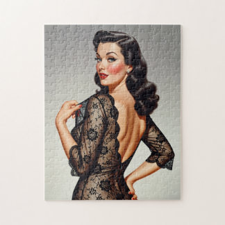 Puzzle Retro Brunette Pin-up Girl 50's Glamour Style