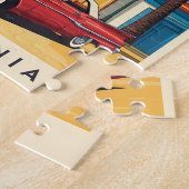 Puzzle Retro California rêve Père Noël Monica Pier (Côté)