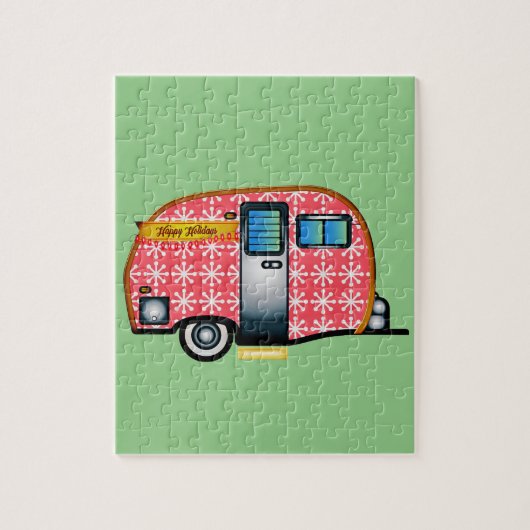 PUZZLE RETRO CAMPING TRAILER CHRISTMAS PUZLE (Vertical)