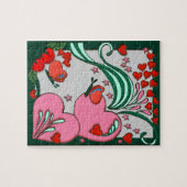 Puzzle Rétro conception 60s de coeurs (Horizontal)