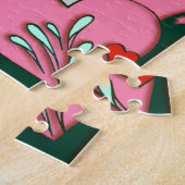 Puzzle Rétro conception 60s de coeurs (Côté)