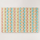 Puzzle Retro Diamond dans Circle Pattern Blue Green Gold (Horizontal)