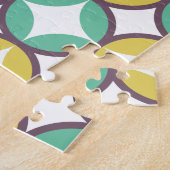 Puzzle Retro Diamond dans Circle Pattern Blue Green Gold (Côté)