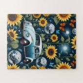 Puzzle Retro Disco Balls Sunflowers et Hippie Bug Car (Horizontal)