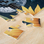 Puzzle Retro Disco Balls Sunflowers et Hippie Bug Car (Côté)