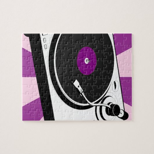 Puzzle Rétro disque de Tourne-disque fait sur commande de (Horizontal)