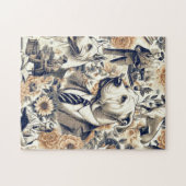 Puzzle Retro Dogo Argentino sans couture (Horizontal)