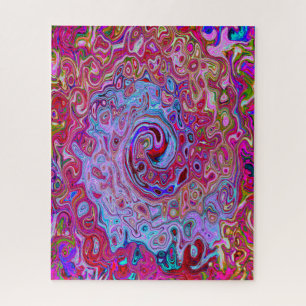 Puzzle Rétro Groovy Abstrait Tourbillon Lavande et Magent