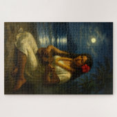 Puzzle Retro Hawaiian Girl & Ukulele On A Moonlit Beach (Horizontal)