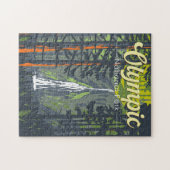 Puzzle Retro Illustration du Parc National Olympique (Horizontal)