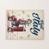 Puzzle Retro Italian cartoon scooter poster. (Horizontal)