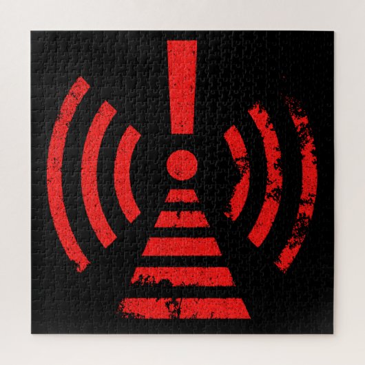 Puzzle Retro Keep Back Energy Warning Symbol (Vertical)