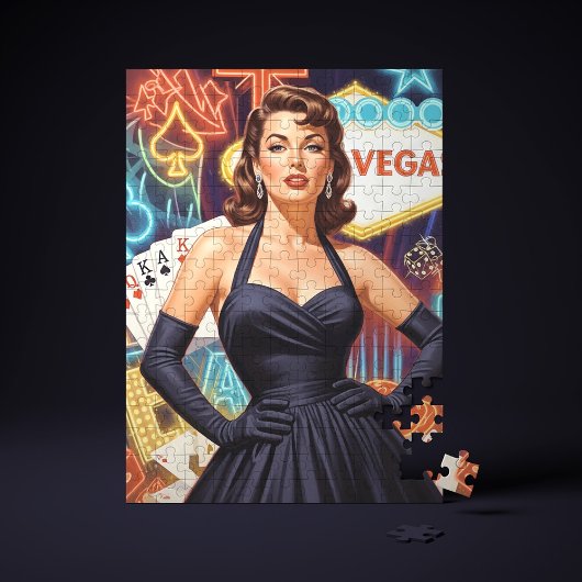 Puzzle Rétro Las Vegas Pin-up