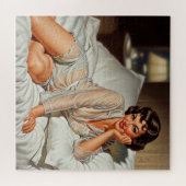 Puzzle Rétro Mignonne Femme '50 Pin-up (Horizontal)