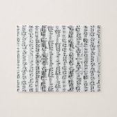 Puzzle Rétro motif de notes de musique de feuille de (Horizontal)