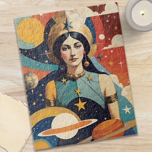 Puzzle Retro Mystical Celestial Star Goddess