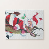 Puzzle Rétro Noël vintage Père Noël (Horizontal)