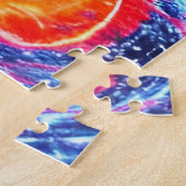 Puzzle Retro Orange Rouge Bleu classique Ciel nuit dans l (Côté)