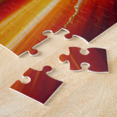 Puzzle Retro orange rouge nuit bleu extérieur paysage (Côté)