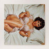 Puzzle Retro Pin-up Girl avec Red Polka Dot PJ's (Horizontal)