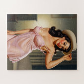 Puzzle Retro Pin-up Girl with Cowboy hat (Horizontal)