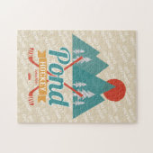 Puzzle Retro Pond Hockey le faire dehors (Horizontal)