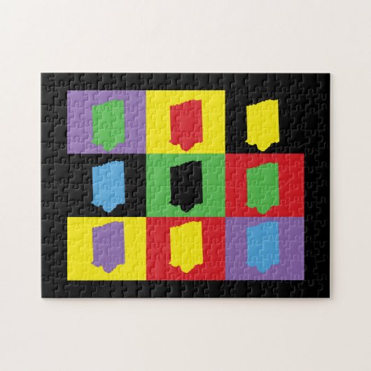 Puzzle Retro Pop Art Iowa Motif (Horizontal)
