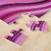 Puzzle Rétro purple wavy stripes pattern (Côté)