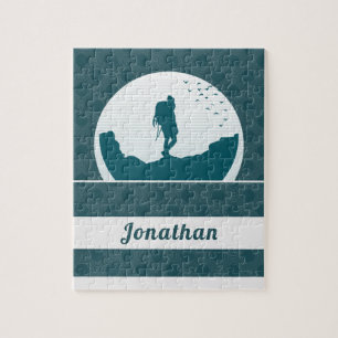 Puzzle Retro Randonnée Camping Paysage Nom personnalisé T