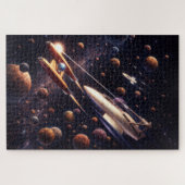Puzzle Retro Sci-Fi Fantasy Space Battle Art (Horizontal)