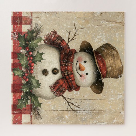 Puzzle Retro Snowman (Horizontal)