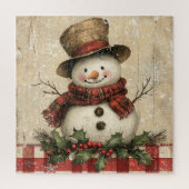 Puzzle Retro Snowman (Vertical)