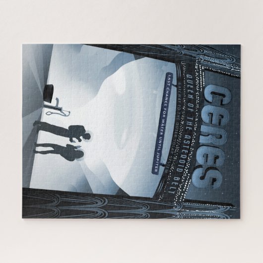 Puzzle Retro Space Travel Poster-Nwarf Planet Ceres. (Horizontal)