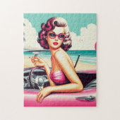 Puzzle Retro Summer Girl (Vertical)