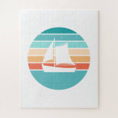 Puzzle Retro Sunset Effet Perdu + Voilier (Vertical)
