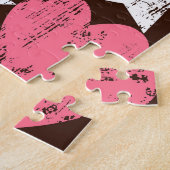 Puzzle Retro Threadbare Hearts Stars Texture (Côté)
