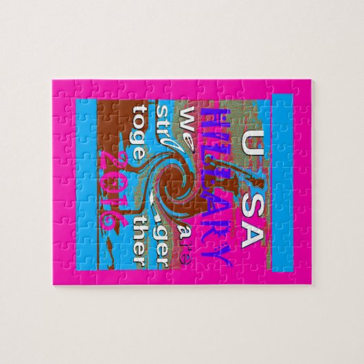 Puzzle Retro USA Stronger Together Abstrait Art Print (Horizontal)