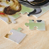 Puzzle rétro vintage boulangerie fille Noël (Côté)