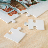 Puzzle Retro Vintage Christmas Cool Santa Greeting (Côté)