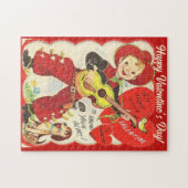 Puzzle Retro Vintage Cowboy avec guitare Saint-Valentin (Horizontal)