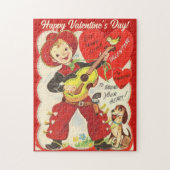 Puzzle Retro Vintage Cowboy avec guitare Saint-Valentin (Vertical)