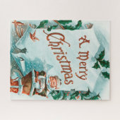 Puzzle Retro Vintage Noël Cool Père Noël Salutation (Horizontal)
