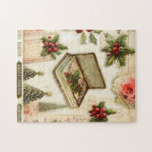 Puzzle Retro Vintage Red Green Holiday Noël (Horizontal)