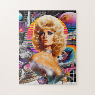 Puzzle Rétrofuturisme femme de science-fiction