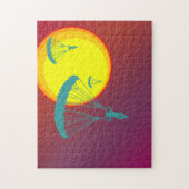 Puzzle rétros parachutistes de coucher du soleil (Vertical)