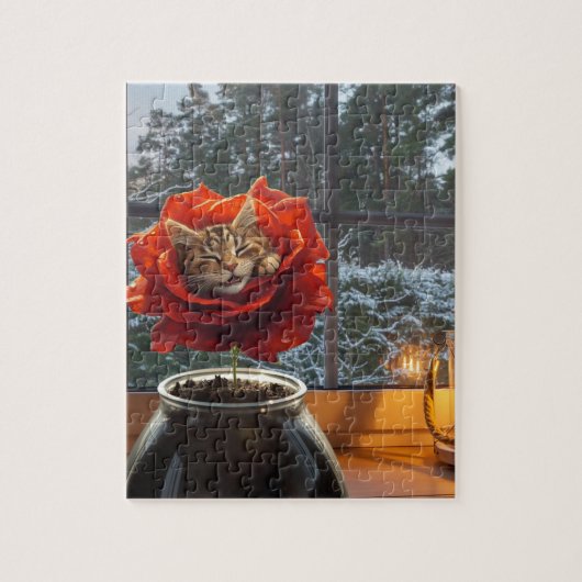 Puzzle Rêve de chat rose (Vertical)
