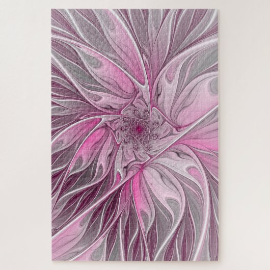 Puzzle Rêve de fleur rose fractal, Motif d'Imaginaire flo (Vertical)