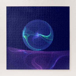 Puzzle Rêve Violet Bleu Lumineux Art Fractal Abstrait