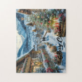Puzzle Réveillon de Noël magique dans un village de neige (Vertical)