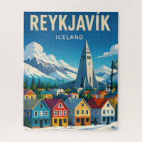 Reykjavik Islande Paysage Urbain Aurores Boréales